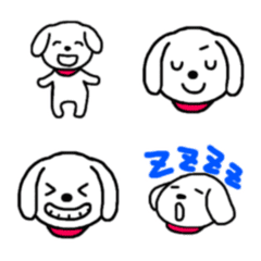 cute! white dog emoji
