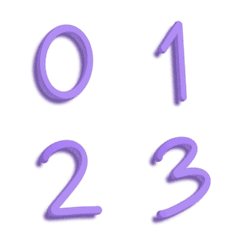 Number purple 3d
