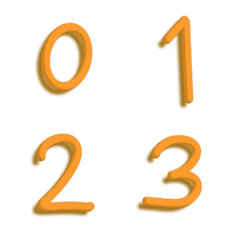Number orange 3d