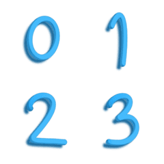 Number blue 3d