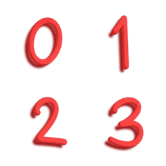 Number red 3d