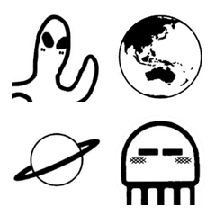 Emojis of aliens and jellyfish-like