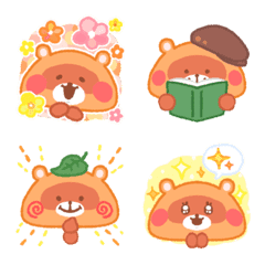 Colorful and cute raccoon dog emoji
