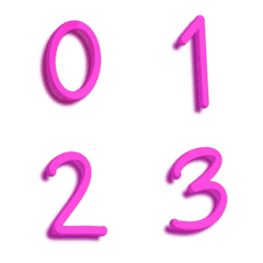 Number Pink neon 3d