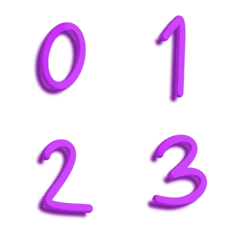 Number purple neon 3d