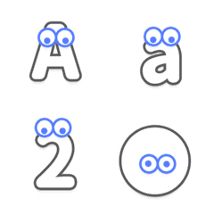 blue Eye white Animation Letter Emoji