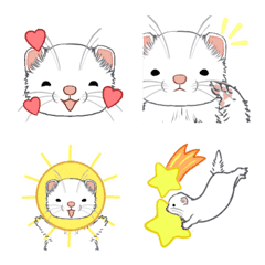 Chilling White Ferret-chan Emoji