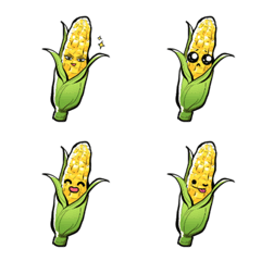 Emoji of corn with a face of emotions