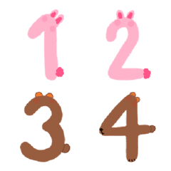 Bunny And Bear Numbers – Line Emoji 