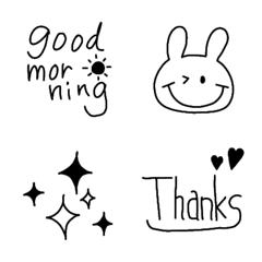 Black Line and Rabbit Emoji
