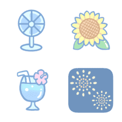 Moving pastel pop summer emoji