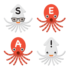 connected octopus & squid emoji