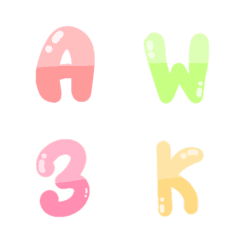 colorful english letters