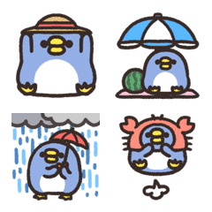 Rounded penguin animated emoji summer