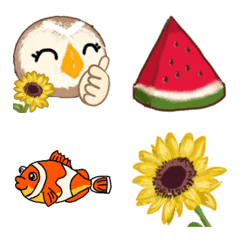 Fluffy Owl Summer Emoji