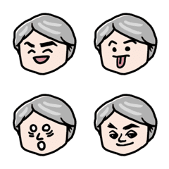man with gray hair - Emoji