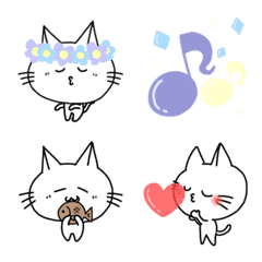 A cute emoji of the white cat "Nosuke"
