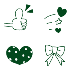 dark green and white emoji