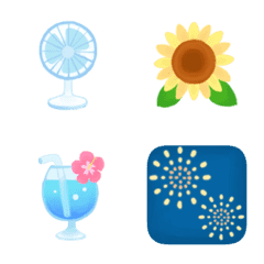 Moving colorful cute summer emoji