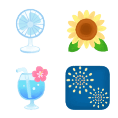 Colorful cute summer emoji