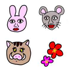 twelve zodiac animals and cat
