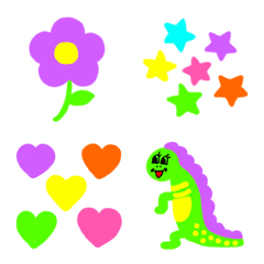Cute colorful flouoresent emoji.2