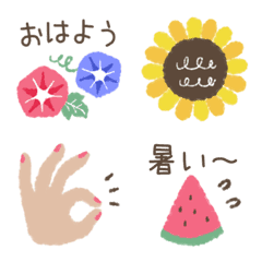 Colorful and cute emoji. summer