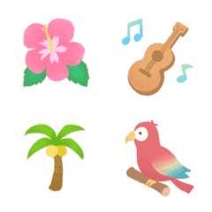 Moving colorful Hawaiian summer emoji