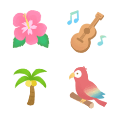 Moving colorful Hawaiian summer emoji