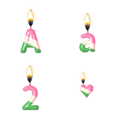 高質感 三色 蠟燭 ABC 123 英文 數字 字母
