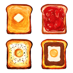 berbagai emoji roti panggang