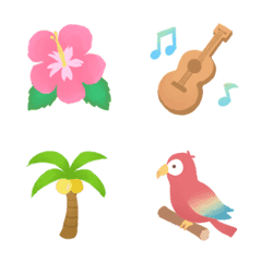 Colorful Hawaiian summer emoji
