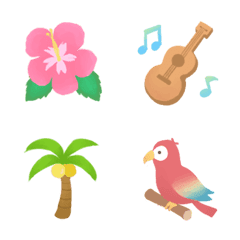 Colorful Hawaiian summer emoji