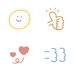 * Adult cute pastel line drawing emoji *