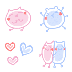 Bacteria Cat and Bacteria Bear Stickers
