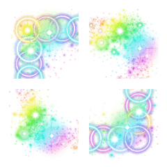 Frame Emoji vol.71 Glitter rainbow color