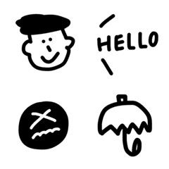 monochrome simple cute Emoji