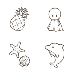 summer line drawing simple emoji