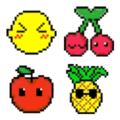 usablefruits pixel art some with faces