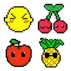 顔つきフルーツ　ドット絵文字