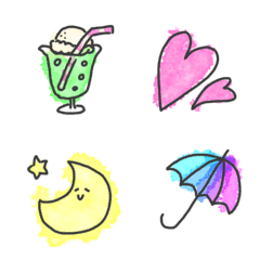 Watercolor Emoji of Summer