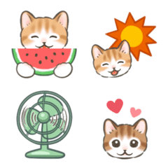 [Moving] Cat illustration Emoji (summer)