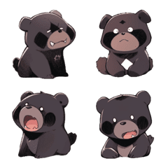 animal stickers-black bear