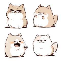 animal stickers-Fat Shiba Inu