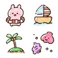 summer emoji rakugaki