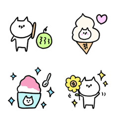 Let's Go White Cat 8 Animated emoji