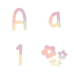 Pastel alphabet ABC 123 Emoji