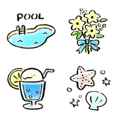 Refreshingly colored summer emoji