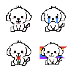 Maltese pixel emoji dog