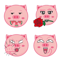 Pink Pig Emoji Stickers2